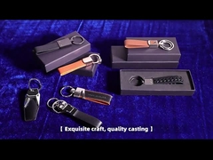 Regalo de marca de automóvil llavero de cuero pu de metal personalizado llavero de automóvil llavero de negocios