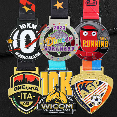 quality Medalla deportiva de metal personalizada Medallas de premios de fútbol 2D 3D Medallas de esmalte de aleación de zinc factory